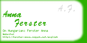 anna ferster business card